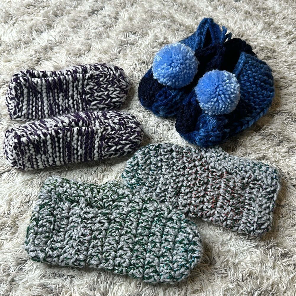 Handmade thick knit chunky  slippers